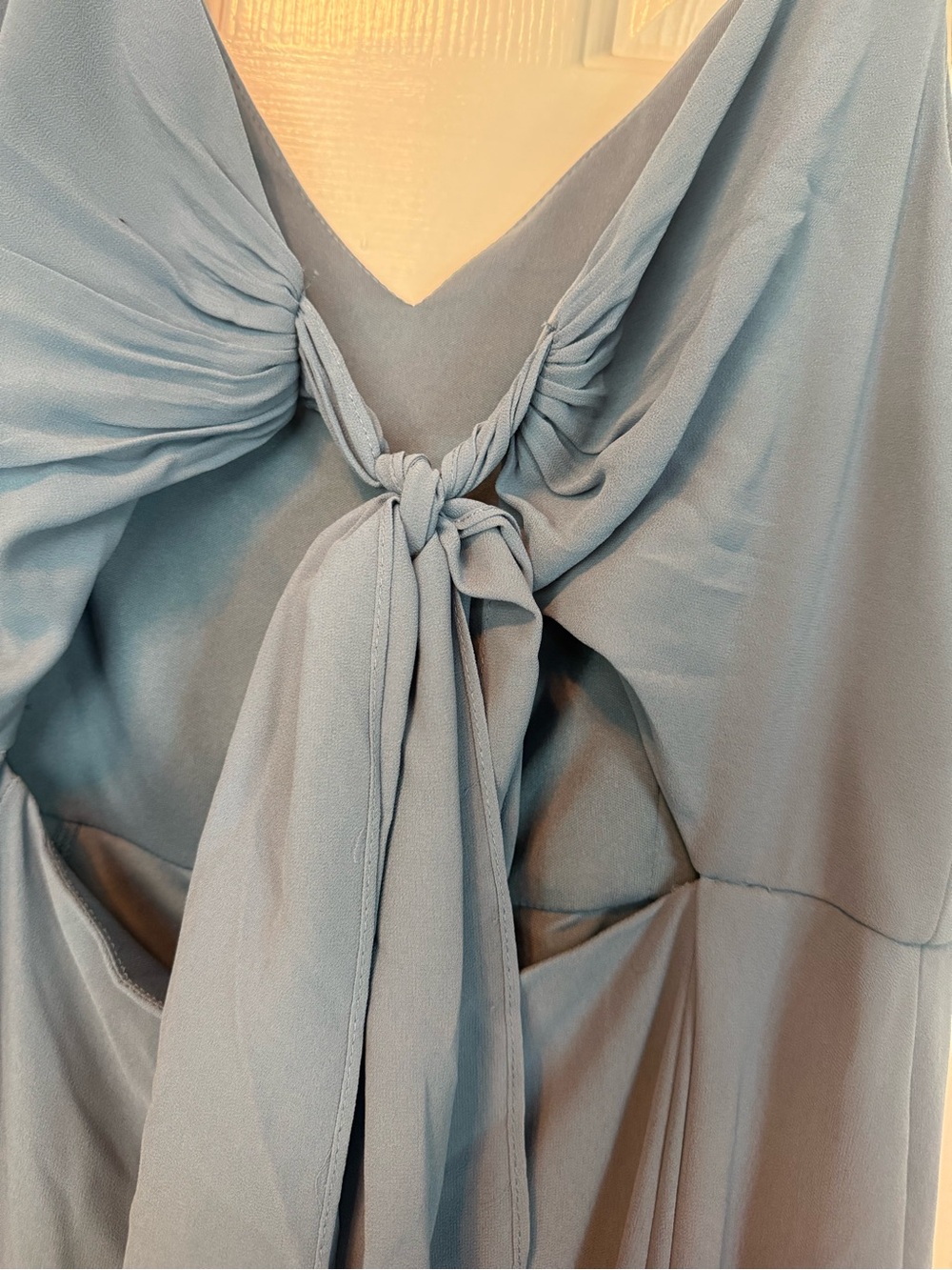 💙✨ DB Studio Celebrate Steel Blue Chiffon Bridesmaid Dress Size 18 | Tie Back - Picture 5 of 9